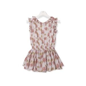 Velveteen Floral Romper Dress